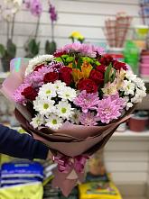 Букет цветов из:  Розы, Хризантемы и Альстромерии #REPLACE_PRED# Икряном