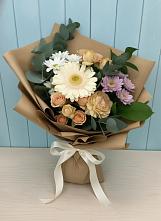 Букет цветов из:  Герберы и Хризантемы в Икряном