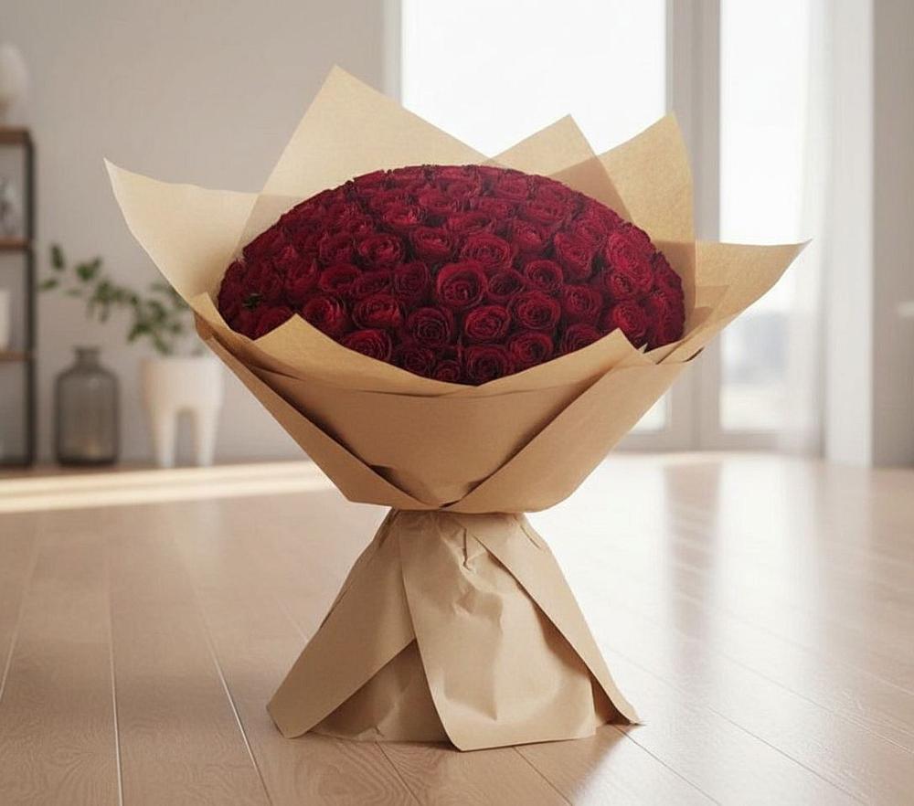 Букет 101 Красная роза в Икряном