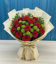 Букет цветов из:  Розы и Хризантемы в Икряном