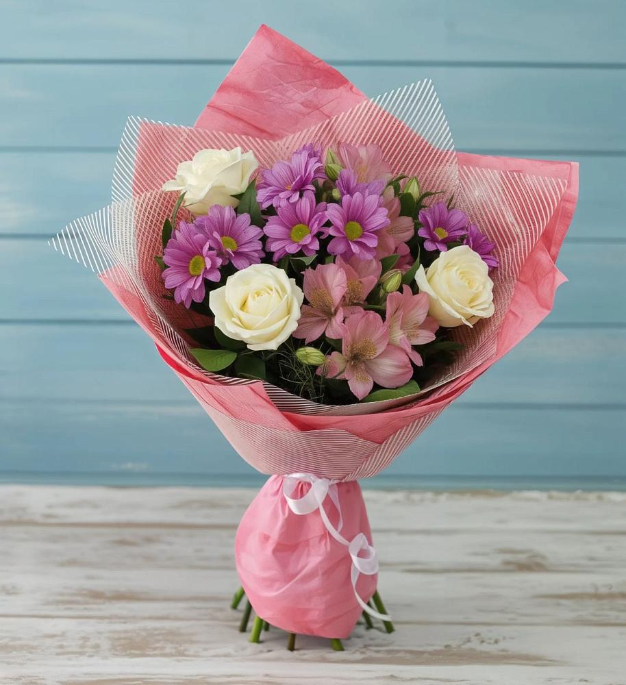 Букет цветов из: Герберы в Икряном