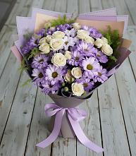 Букет цветов из:  Хризантемы и Розы в Икряном